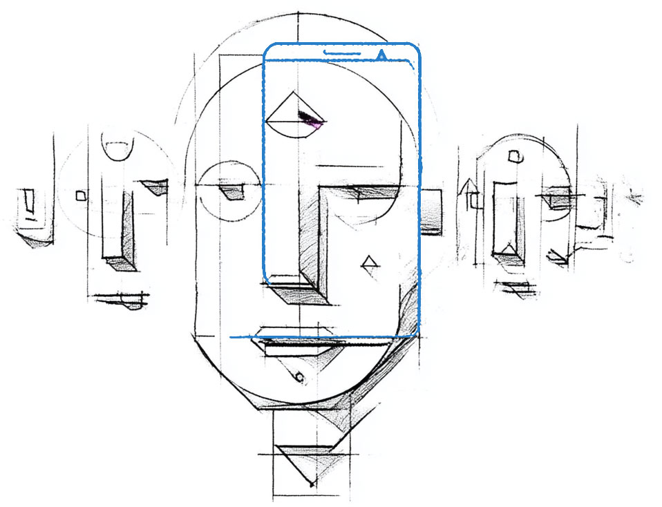 Abstrakte zeichnerische Visualisierung eine Künstlichen Intelligenz